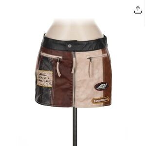 Jaded London Daytona Vegan Leather Mini Skirt
